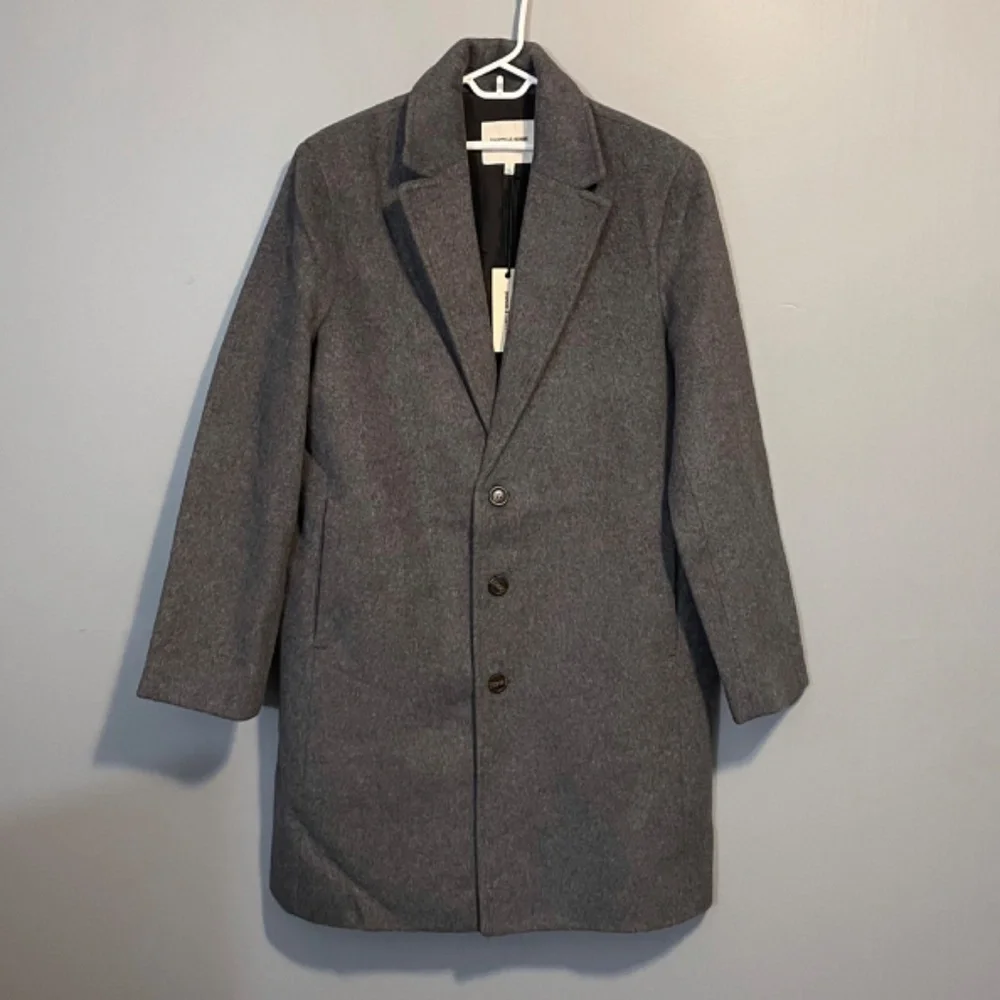 New Bagatelle Homme Wool Blend Single-Breasted Topcoat Charcoal Grey Large